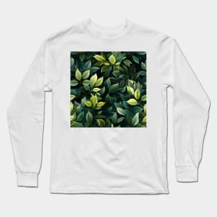 Green Leaves Pattern 11 Long Sleeve T-Shirt